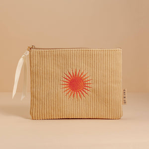 Cai & Jo | "Pale Ochre" Flat Corduroy Pouch