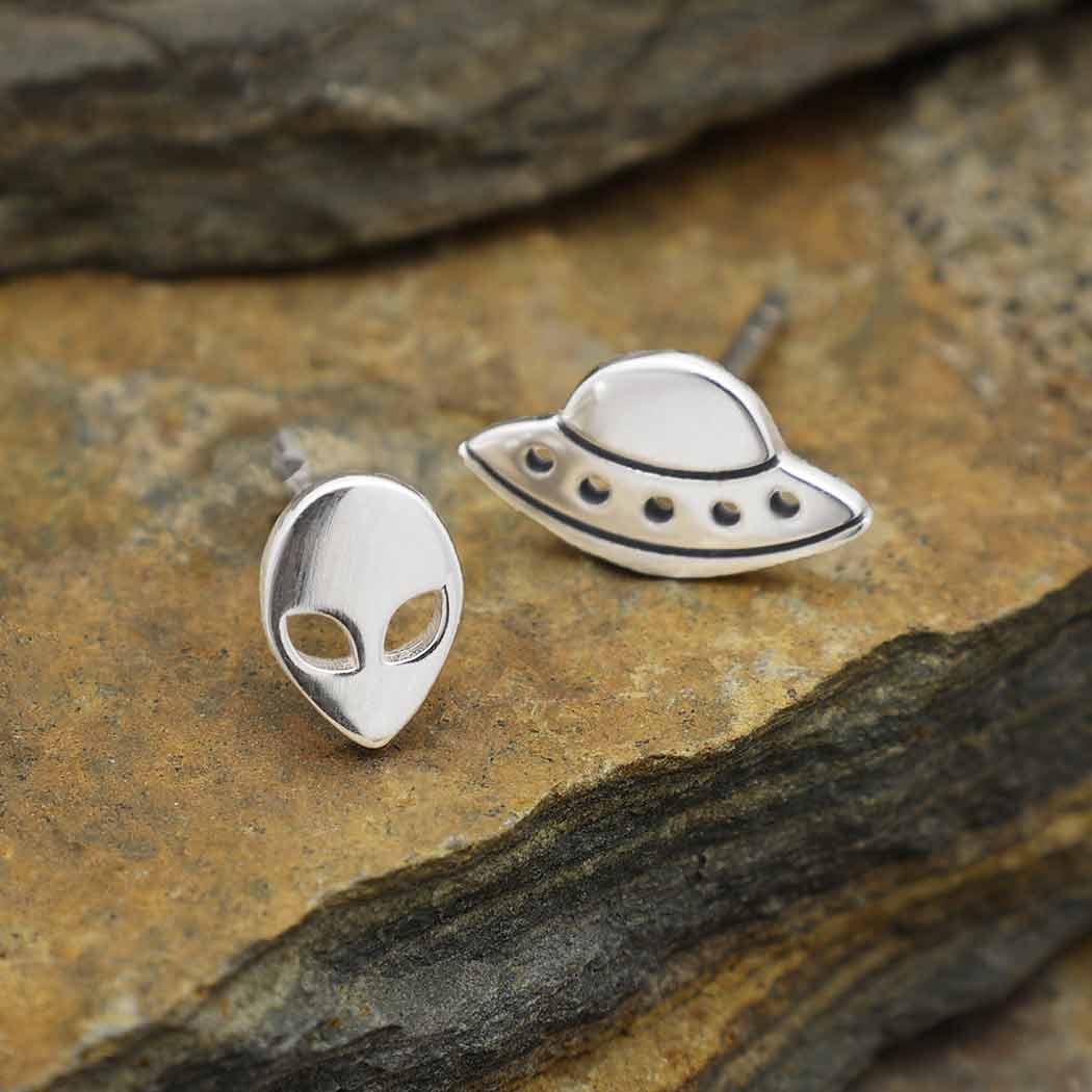 Nina Designs "Alien" Mismatched Stud Earrings