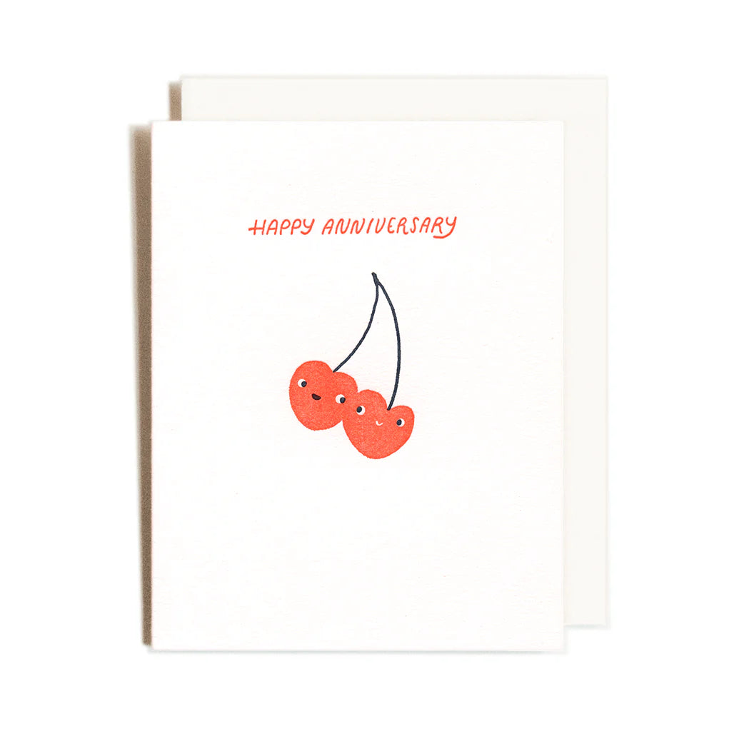 Homework Letterpress | "Anniversary Cherries" Card