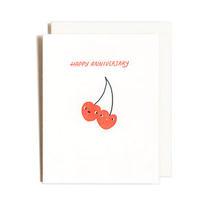 Homework Letterpress | "Anniversary Cherries" Card