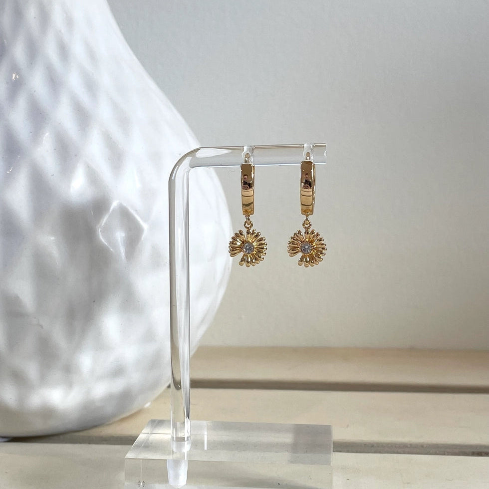 Clover and Coast "Daisy Charm" Hoops