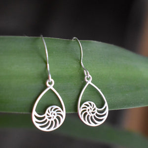 Whitelotus Design | Silver Nautilus Earrings