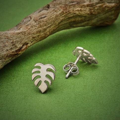 Nina Designs "Monstera Leaf" Stud Earrings