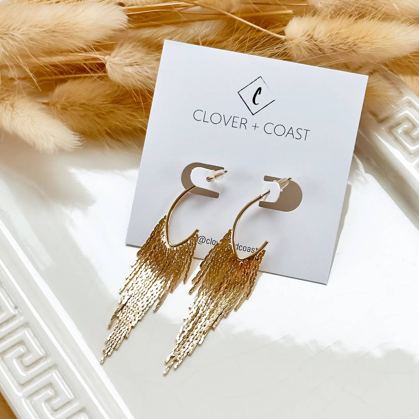 Clover and Coast Gold Plated Fringe Earrings