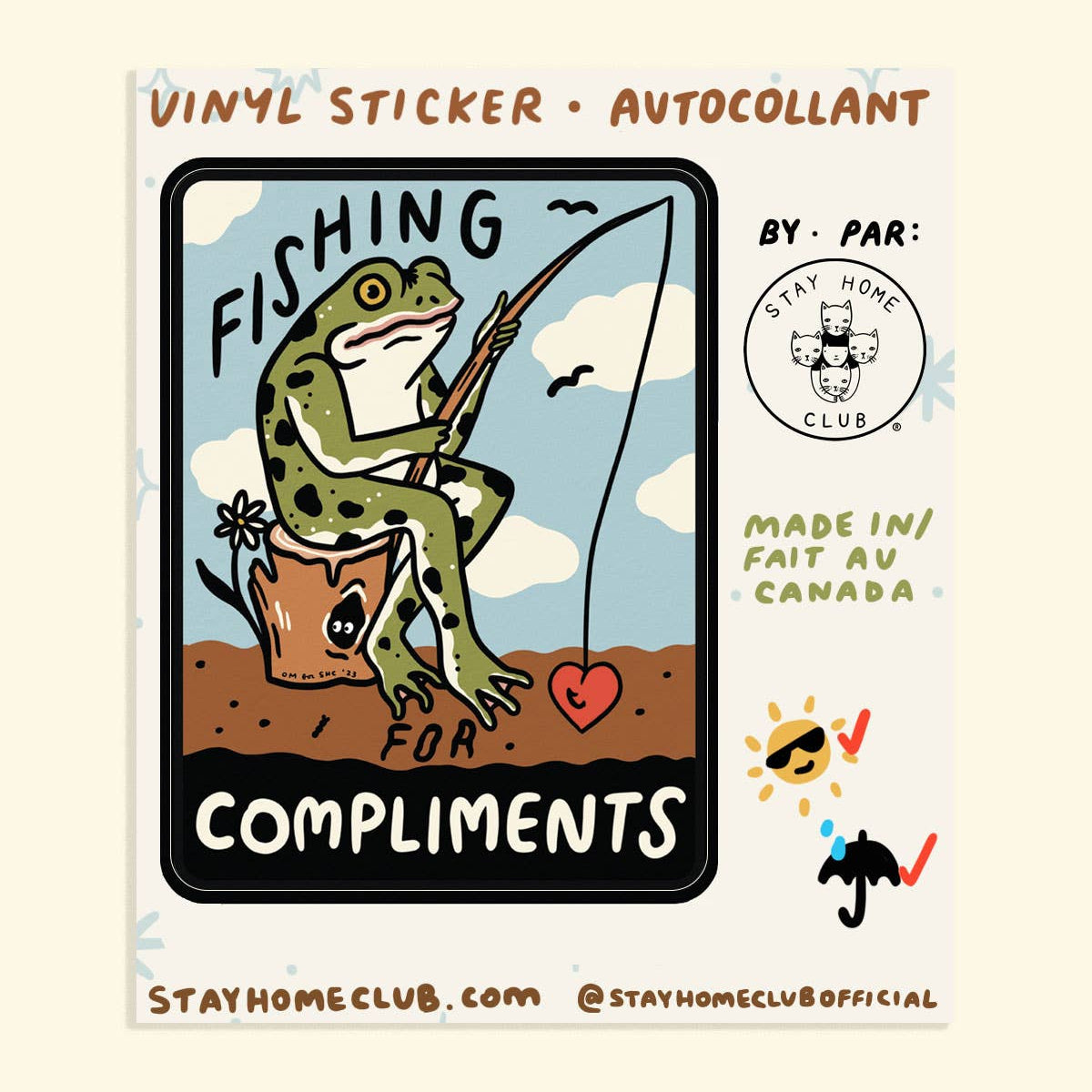 Stay Home Club | "Fishing" Vinyl Sticker
