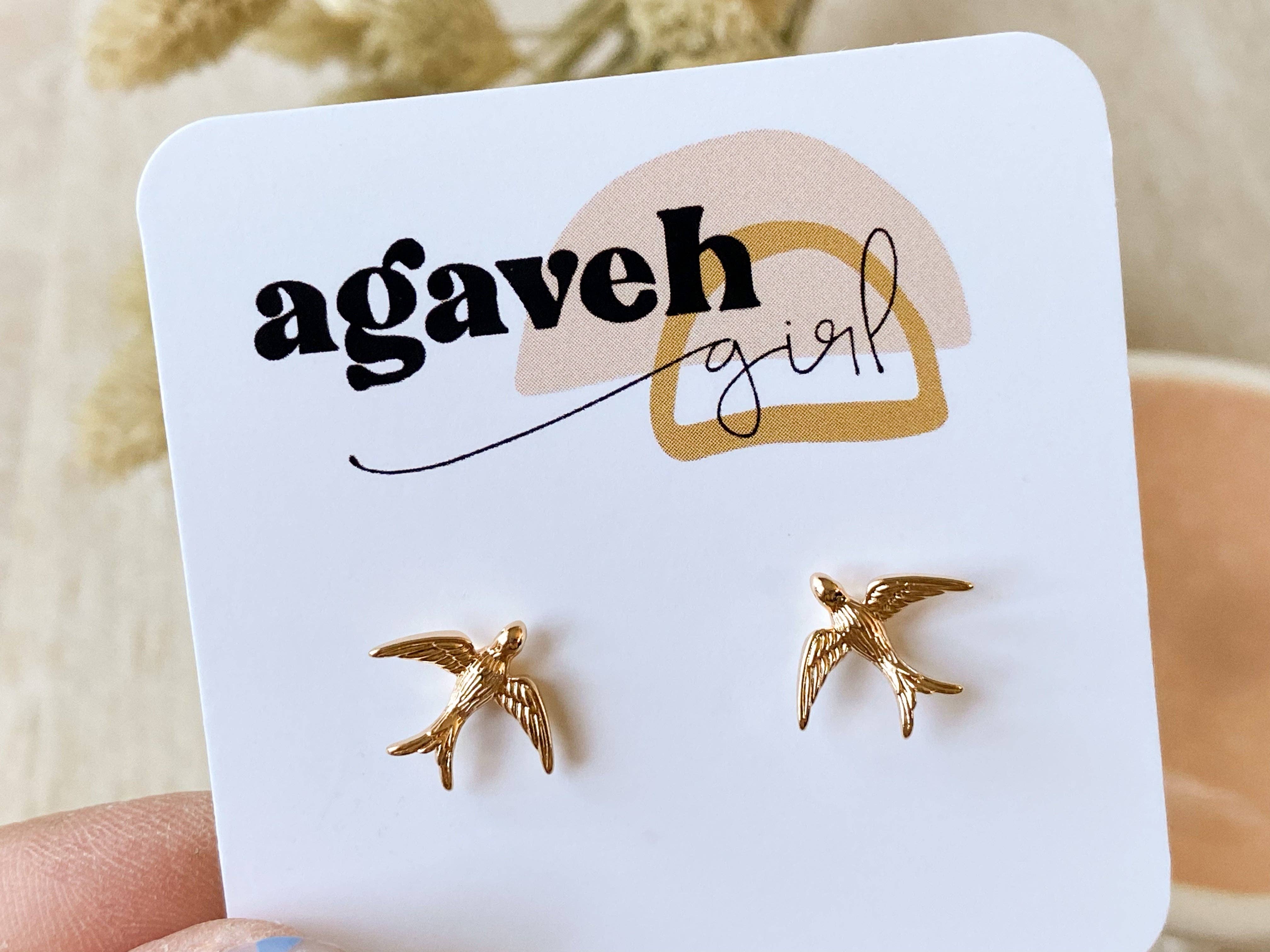 Agaveh Girl Swallow Studs