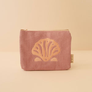 Cai & Jo | "Island Pink" Flat Corduroy Pouch