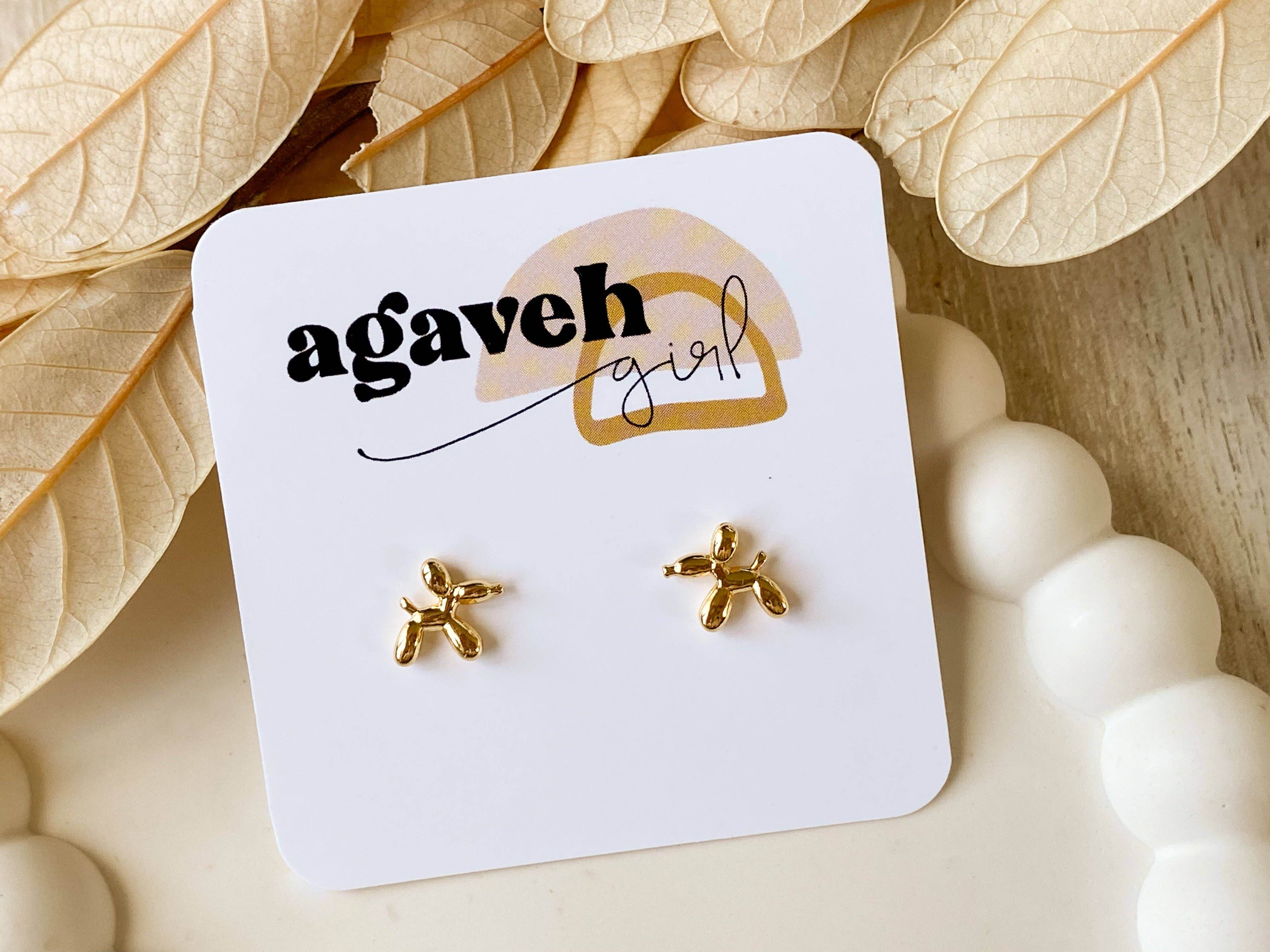 Agaveh Girl Balloon Dog Studs