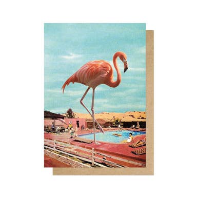 East End Prints | “Flamingo on Holiday” Card