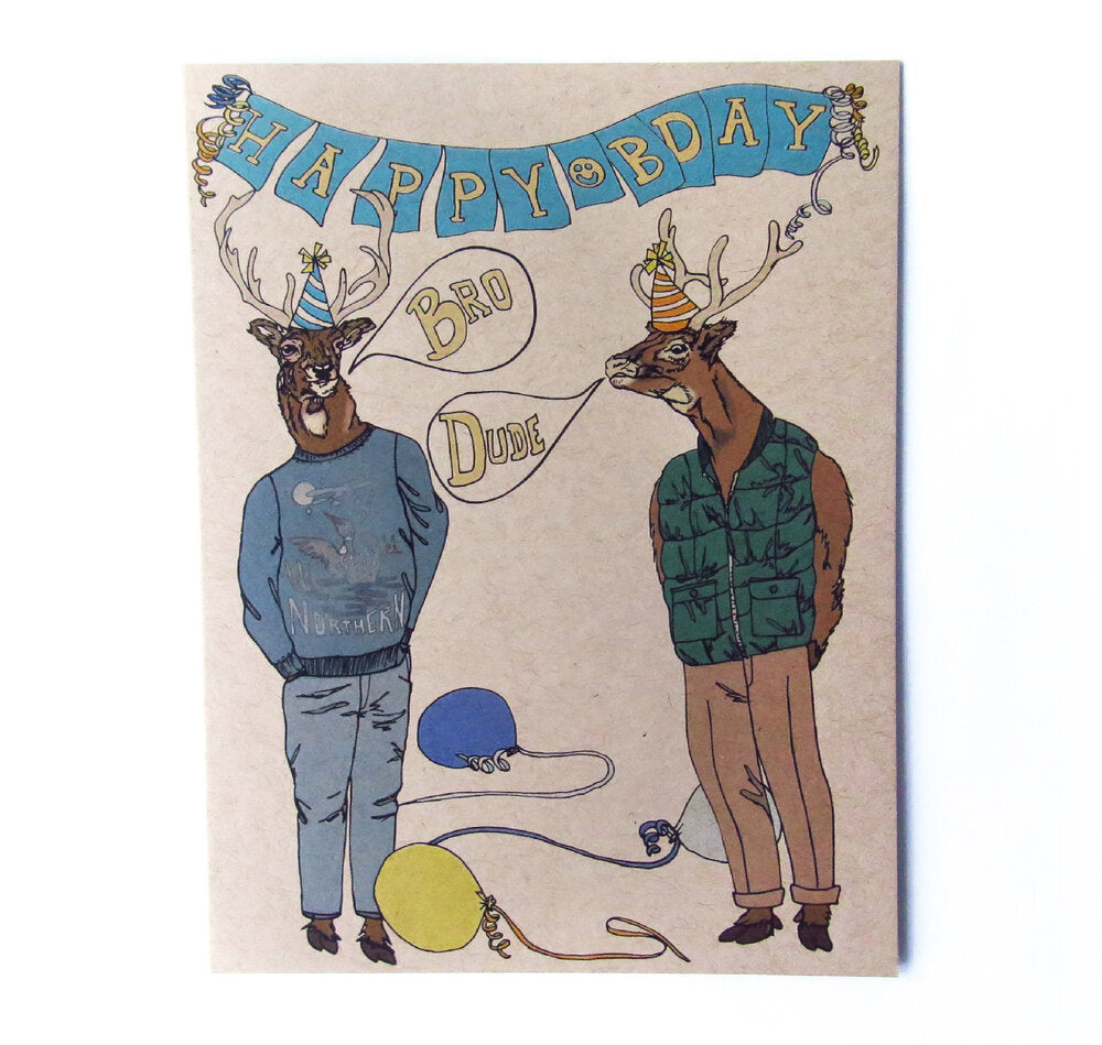 Wild Life Illustration Co "Hipster Deer" Birthday Card