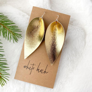 Whitebirch "Leaf" Large Leather Earrings