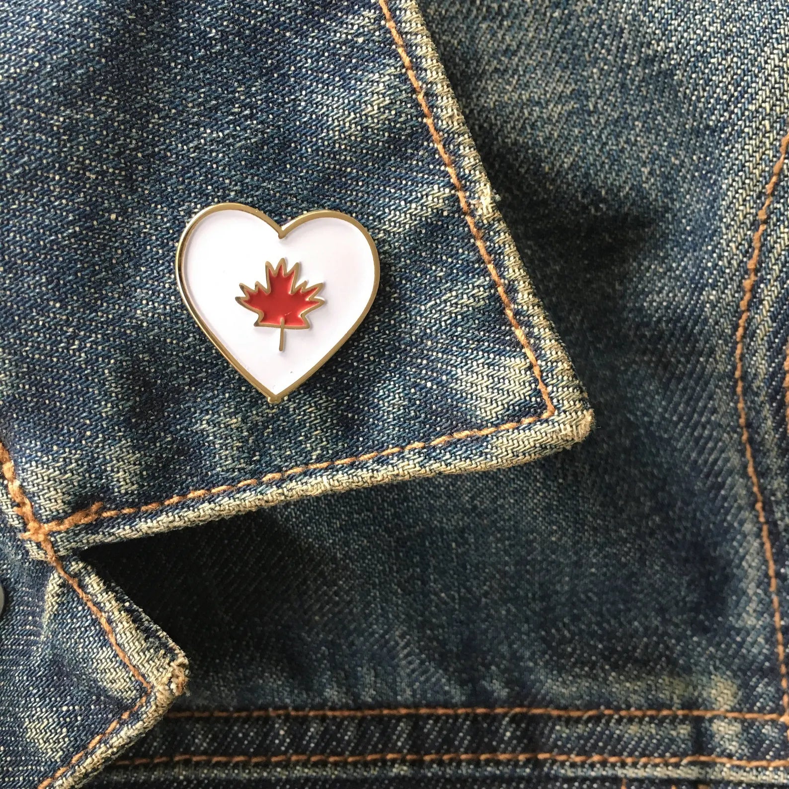 Carolyn Draws Canadian Enamel Heart Pin