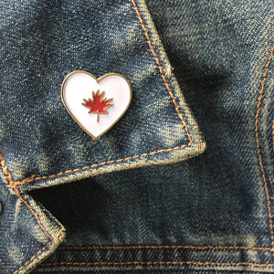 Carolyn Draws Canadian Enamel Heart Pin