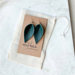 Whitebirch "Leaf" Large Leather Earrings