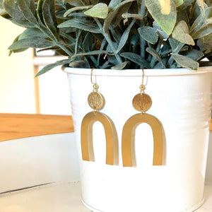 Clover and Coast Arch & Coin Brass Earrings