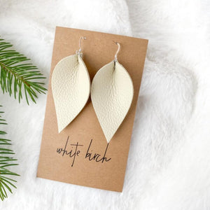 Whitebirch "Leaf" Large Leather Earrings