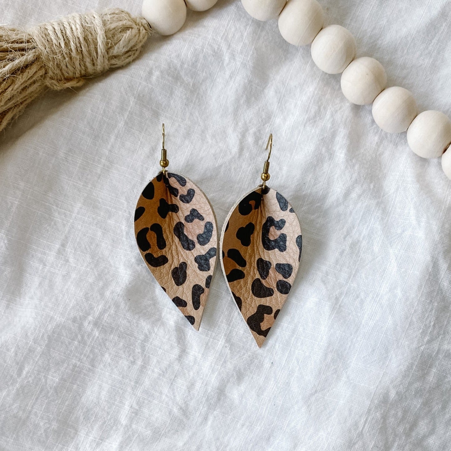 Whitebirch "Leaf" Large Leather Earrings