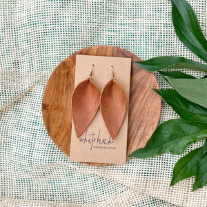 Whitebirch "Leaf" Large Leather Earrings