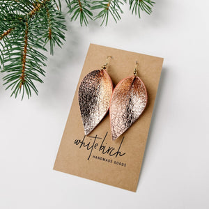 Whitebirch "Leaf" Large Leather Earrings