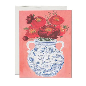 Red Cap Cards "Thank You” Flower Vase Card