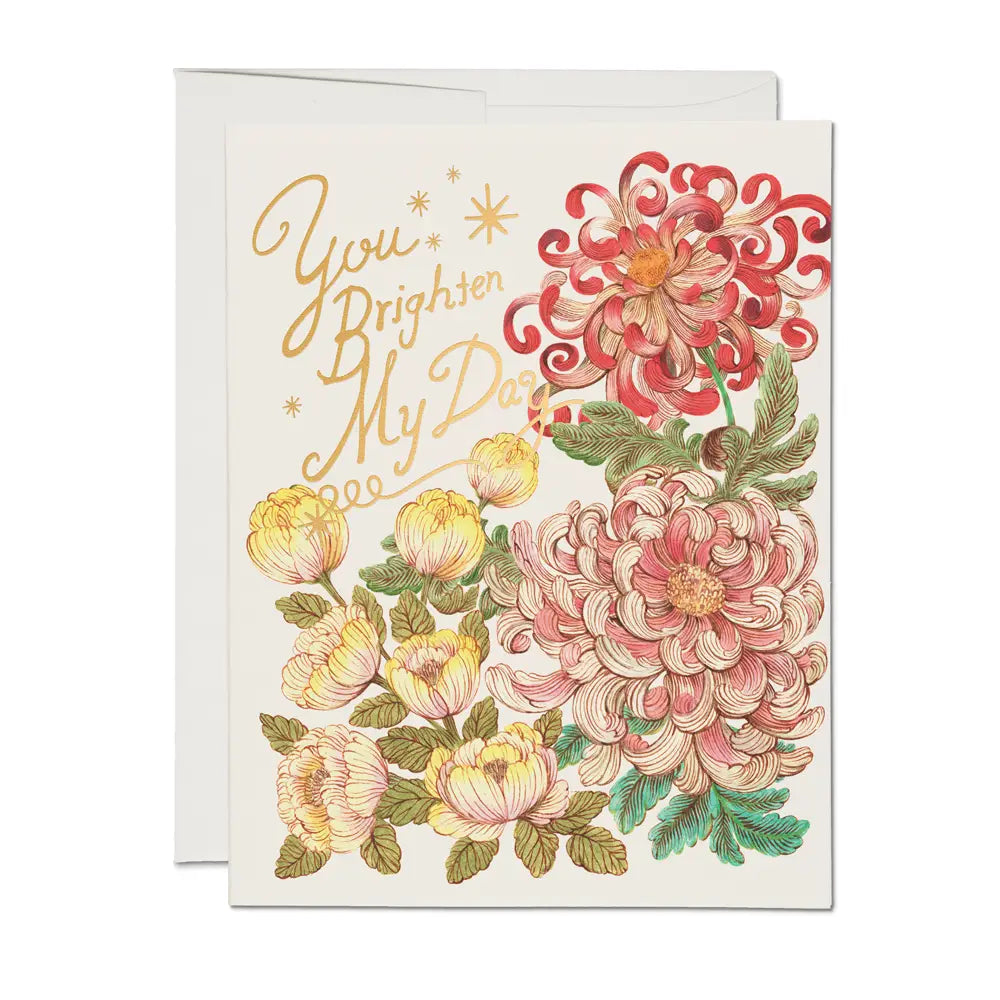 Red Cap Cards "You Brighten My Day” Floral Card