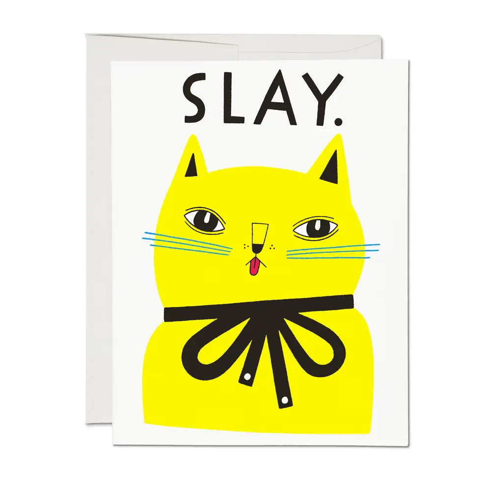 Red Cap Cards "Slay” Cat Card