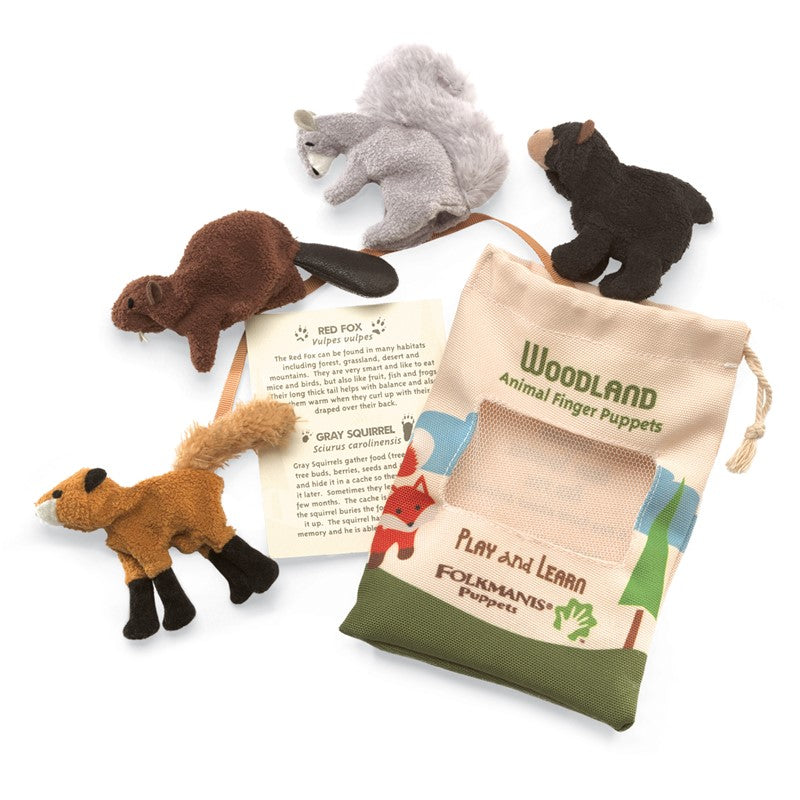 Folkmanis | Mini Woodland Animal Finger Puppet Set