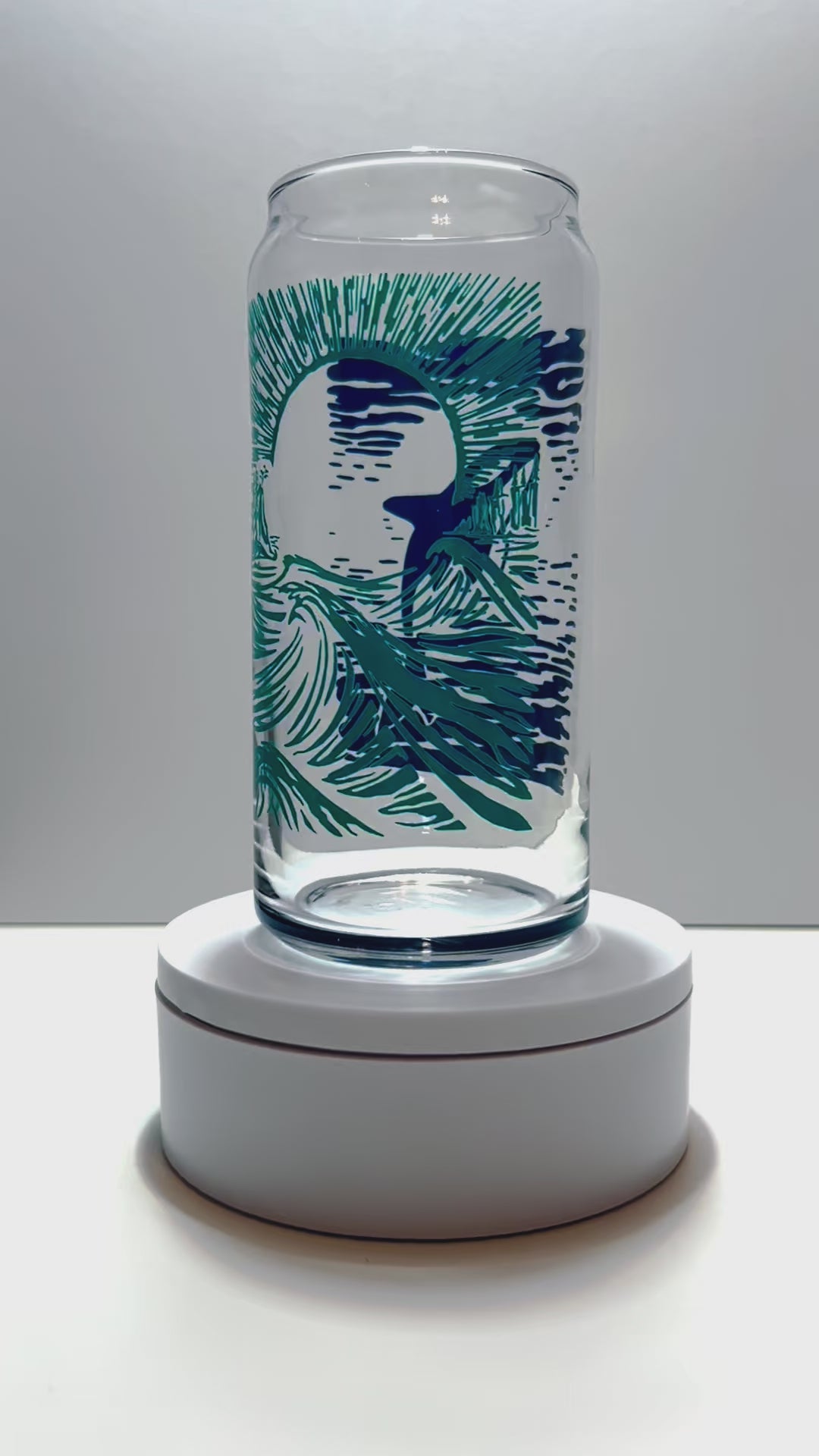 Bough & Antler "Orca & Waves" Double Sided Beer Glass