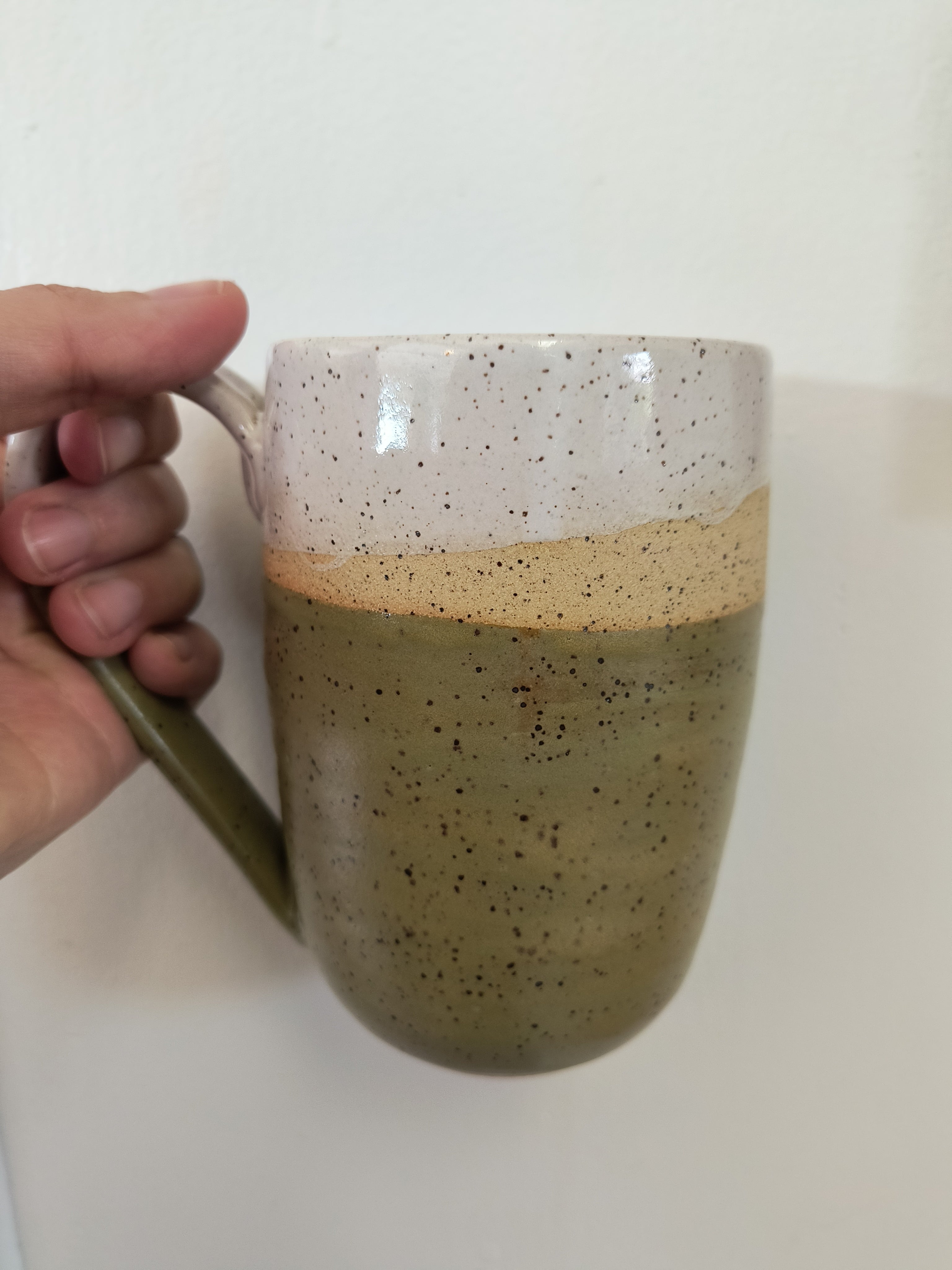 Pottery for Peace | Matcha-Green Speckle Mugs