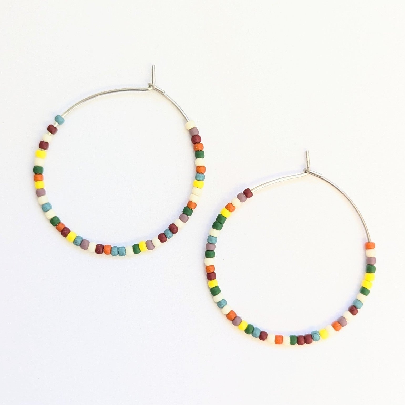 Sand and Sun Beaded Hoop Earrings