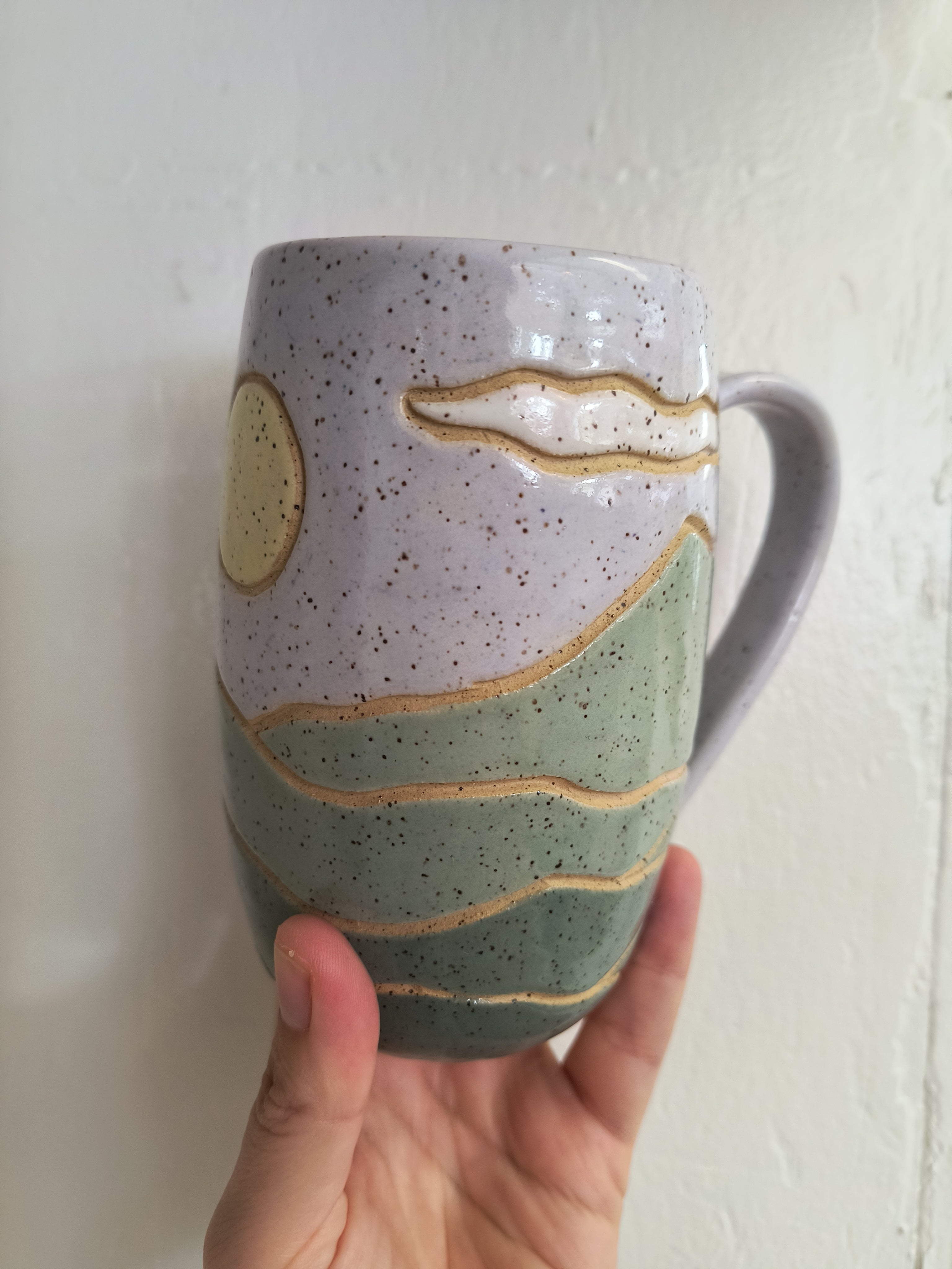 Pottery for Peace |Green Speckle Mountain Mugs