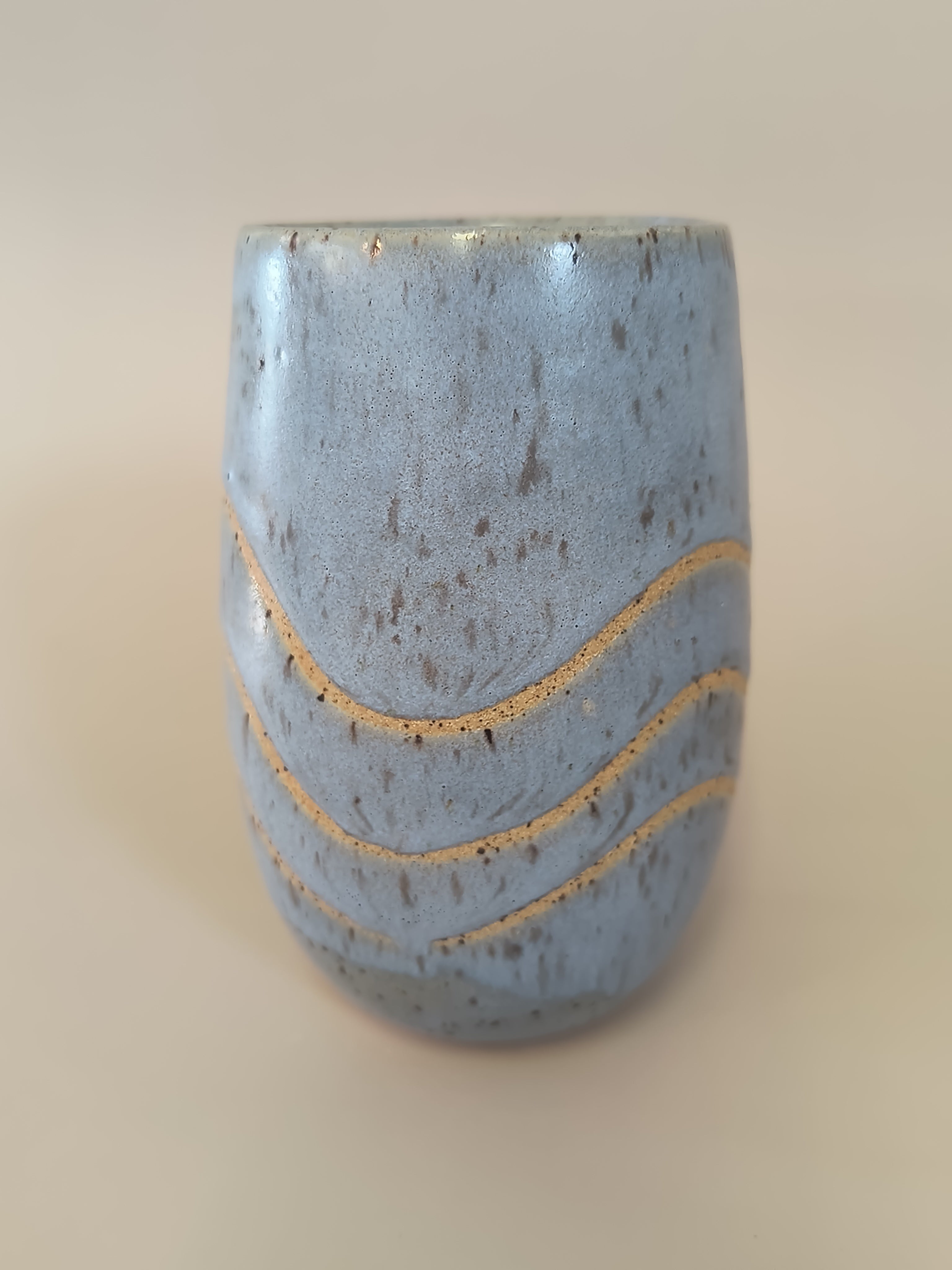 Pottery for Peace | Speckled Blue Wave Tumbler
