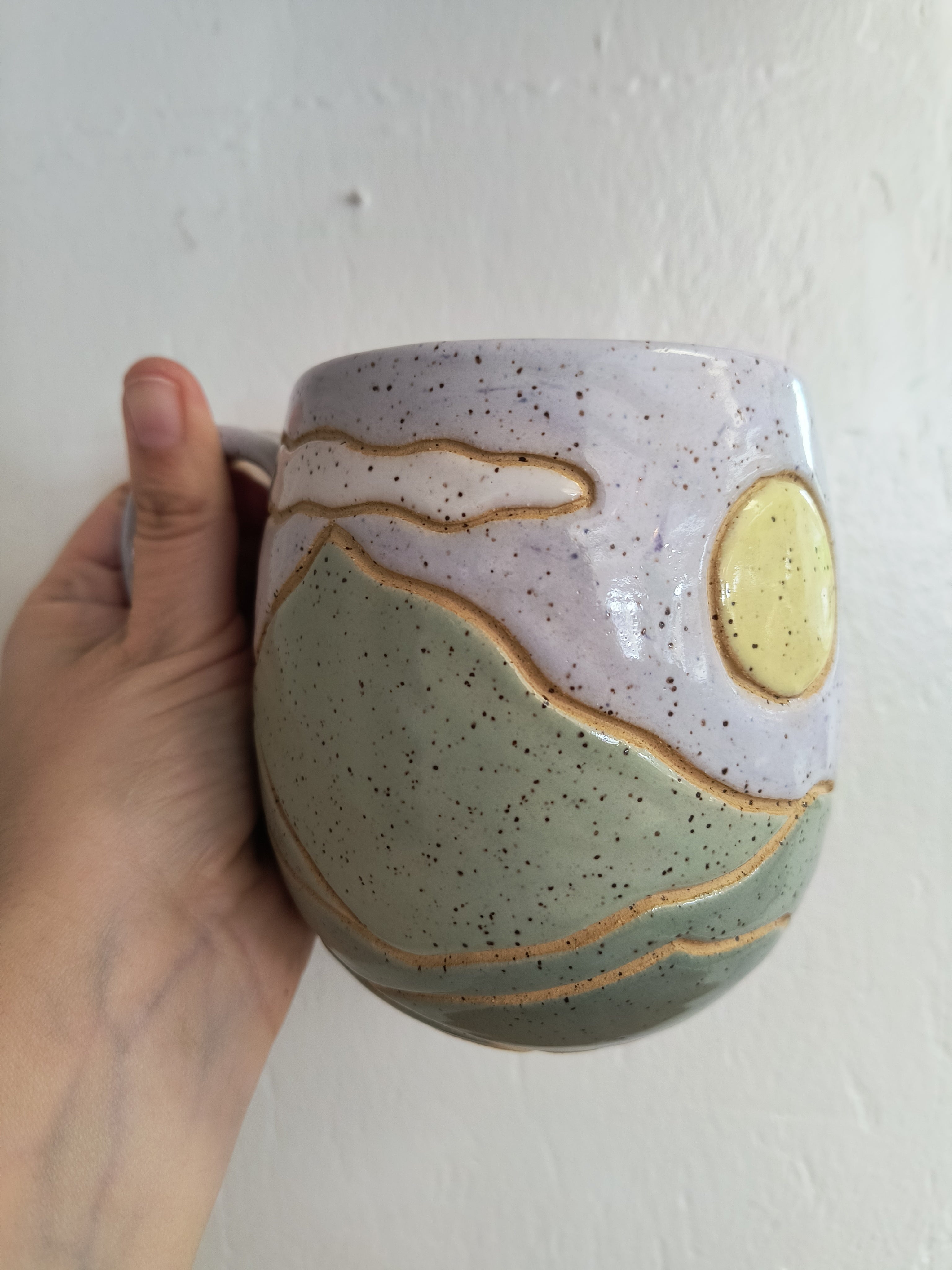 Pottery for Peace |Green Speckle Mountain Mugs
