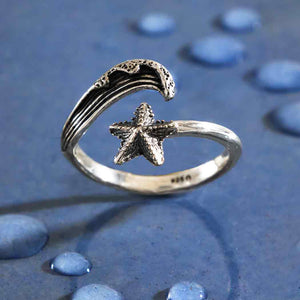 Nina Designs "Wave & Starfish" Adjustable Ring