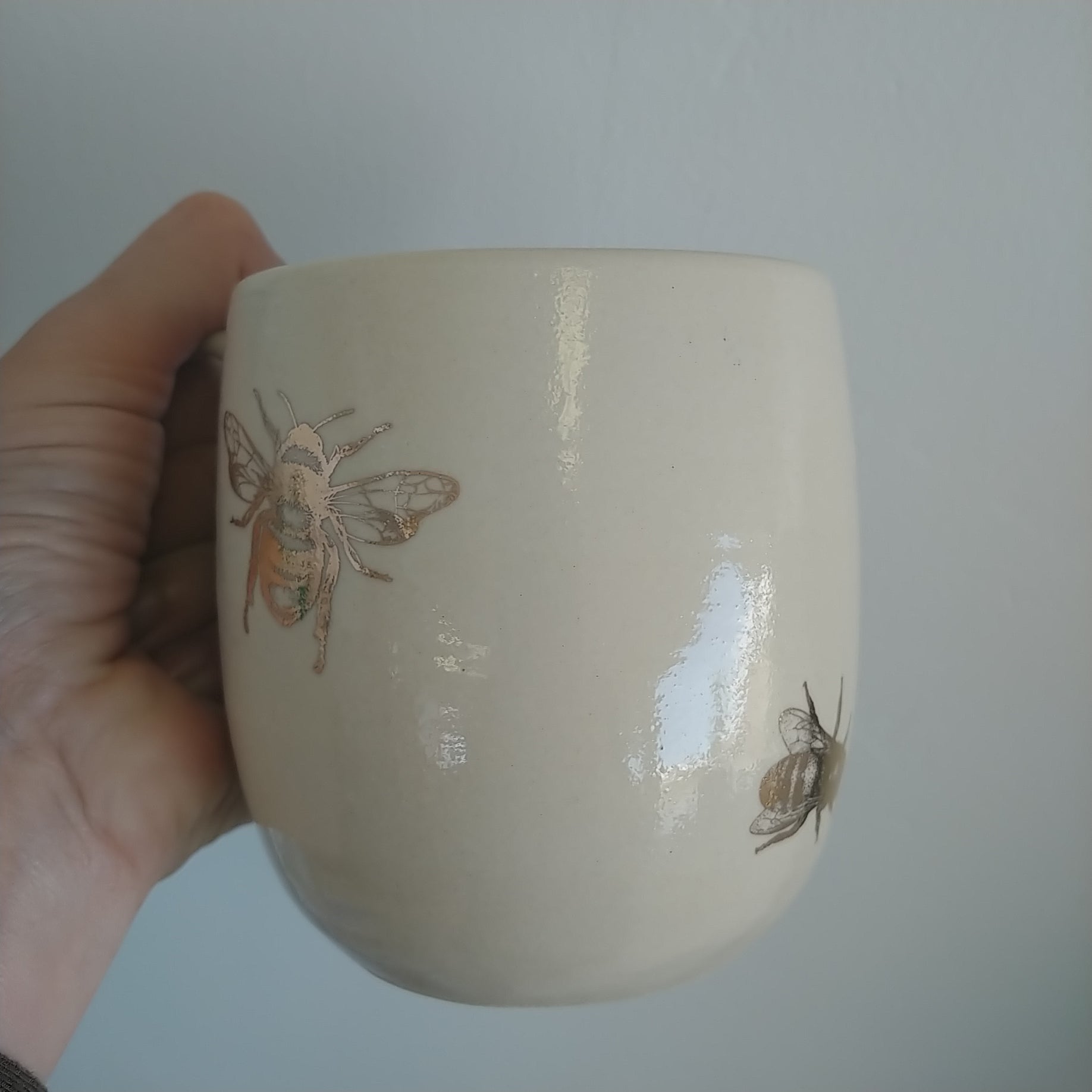 Pottery for Peace Gold Bee Mug