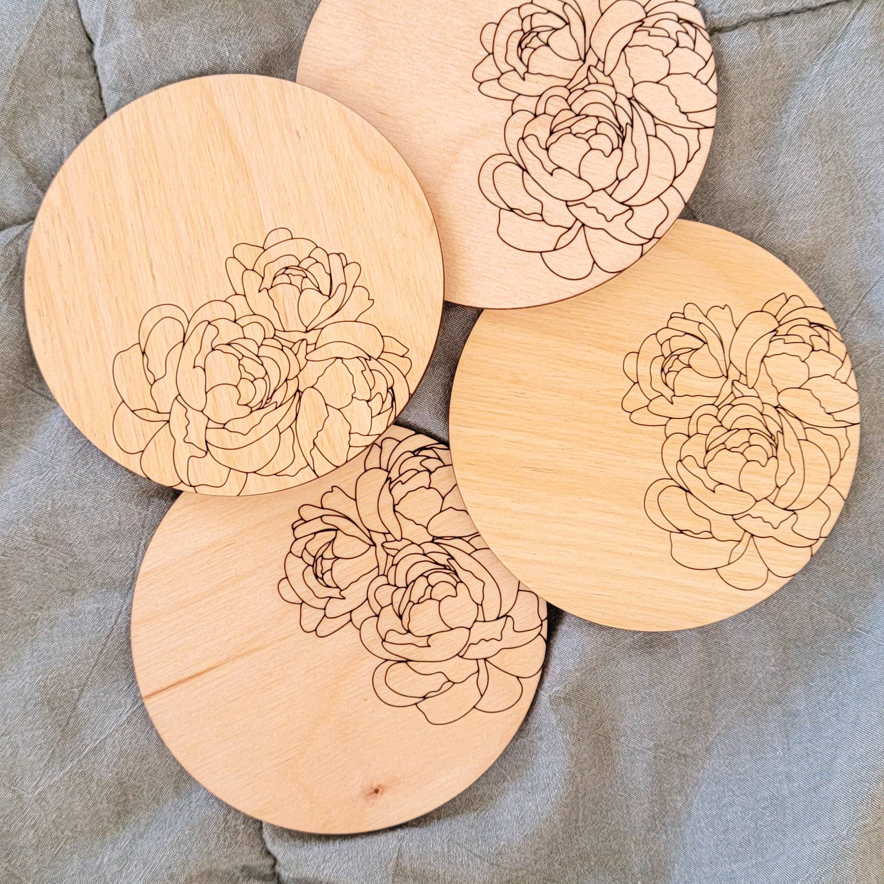 Bellamy Home Studio Etched Wooden Coasters