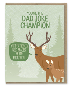 Modern Printed Matter “You're the Dad Joke Champion” Father's Day Card