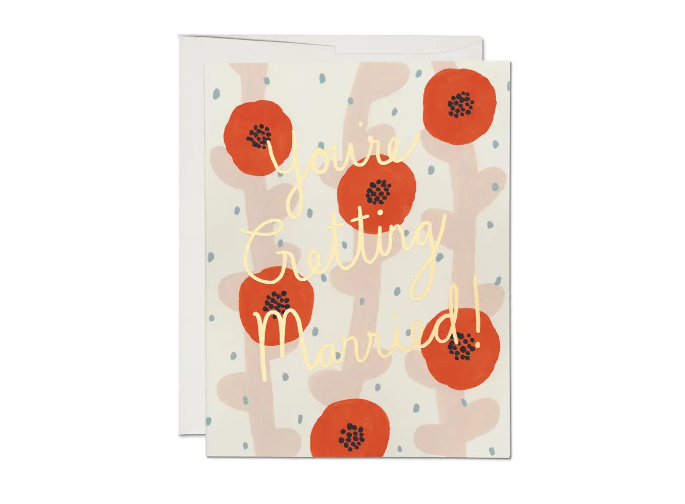 Red Cap Cards “Wedding Poppies” Poppies Card